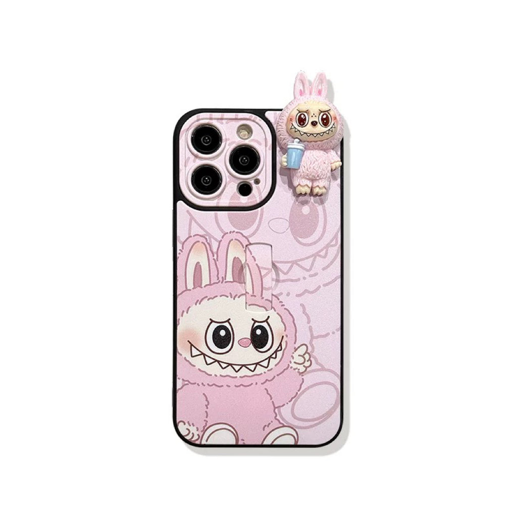 Labubu Phone Case – Detachable Plush Bunny Charm